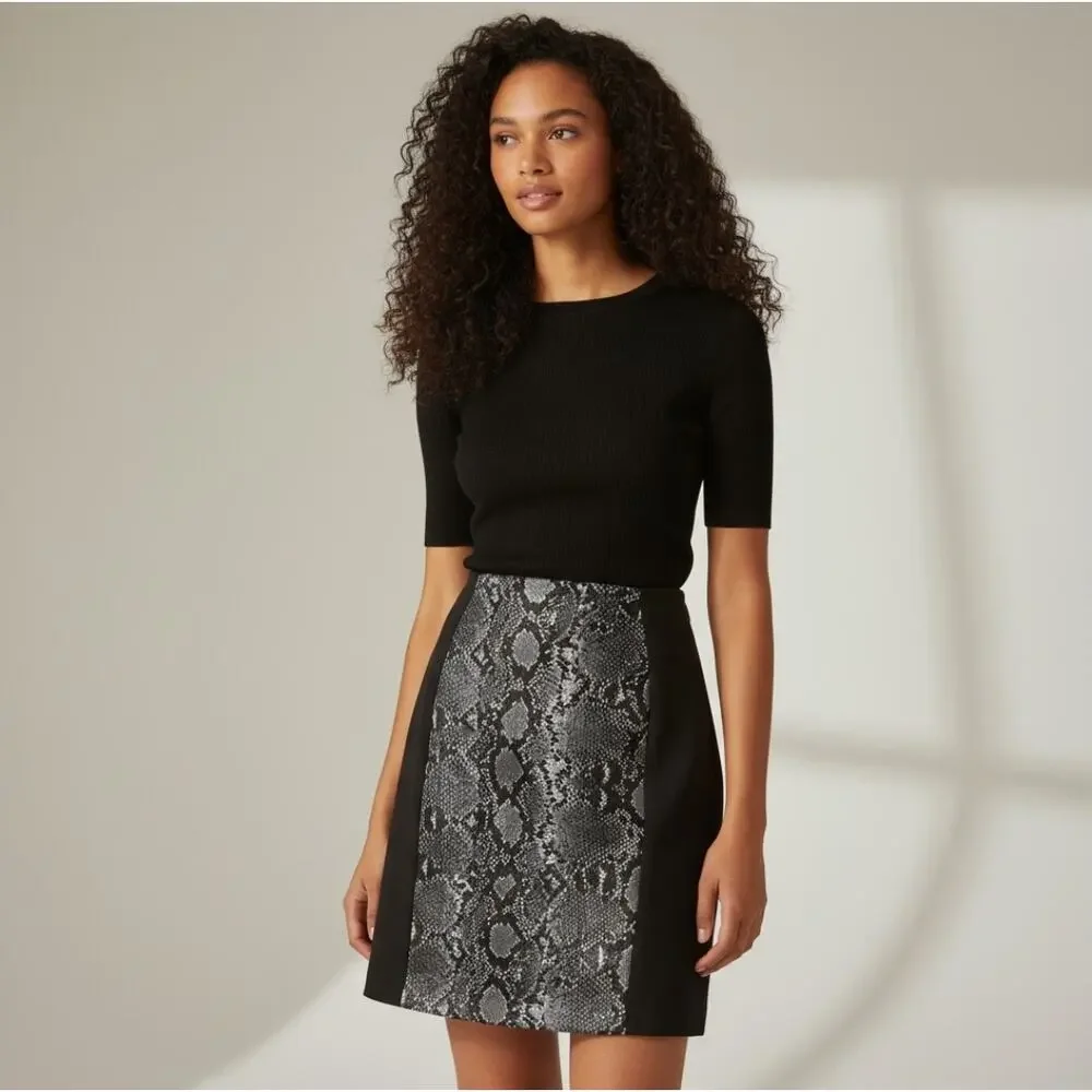 Michael Kors Color Block Snake Skirt